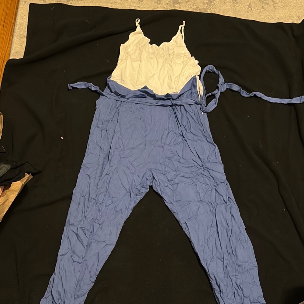 Forever 21 Blue and White Jumpsuit
